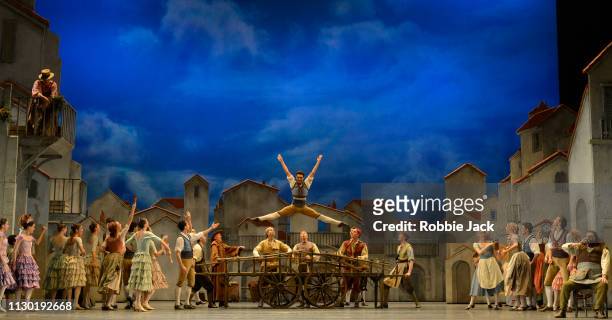 Artists of the company in The Royal Ballet's production of Carlos Acosta's adaptation of Marius Petipa's Don Quixote at The Royal Opera House on...