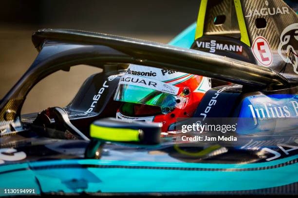 Nelson Piquet Jr. Of team Panasonic Jaguar Racing during the 2019 Mexico City E-Prix on February 16, 2019 in Mexico City, Mexico.