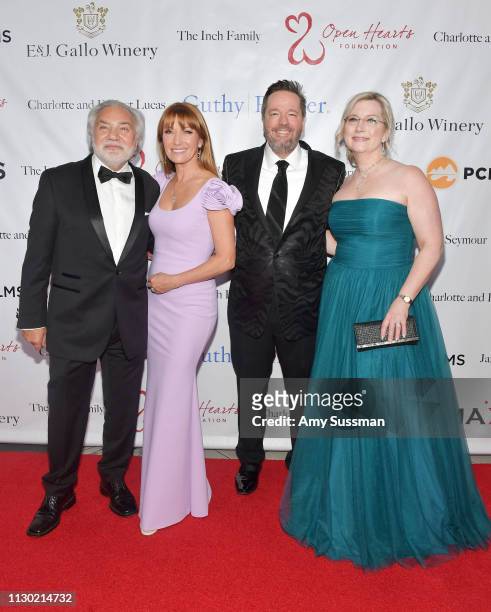 David Green, Jane Seymour, Terry Fator and Angie Fiore attend The Open Hearts Foundation's 2019 Open Hearts Gala at SLS Hotel on February 16, 2019 in...