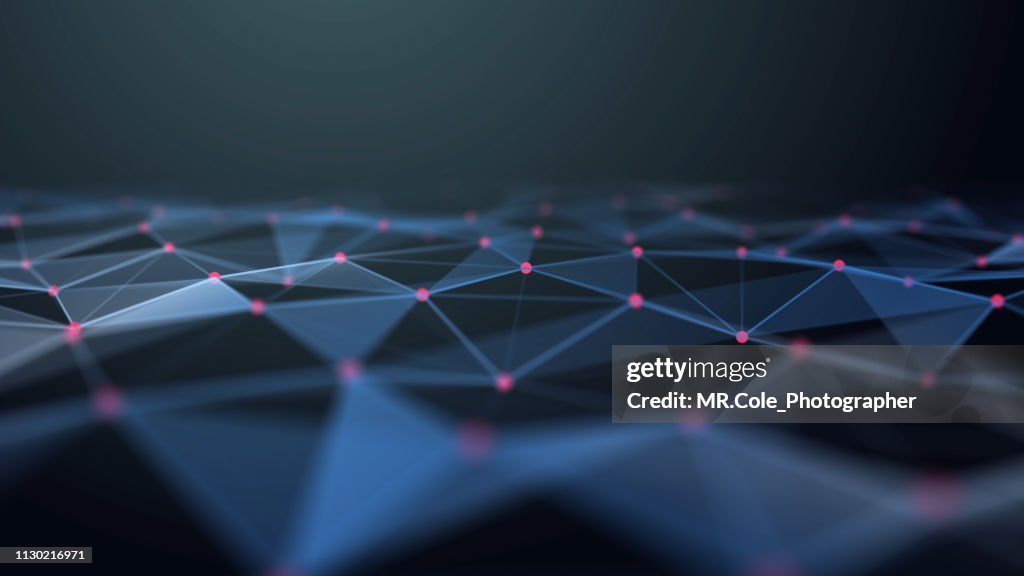 Illustration of connection polygonal space low poly Futuristic digital Abstract background for Science and technology