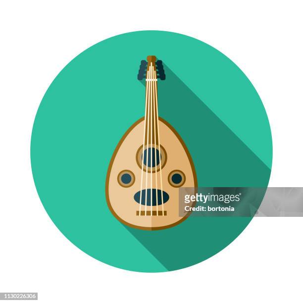 moroccan oud icon - lute stock illustrations