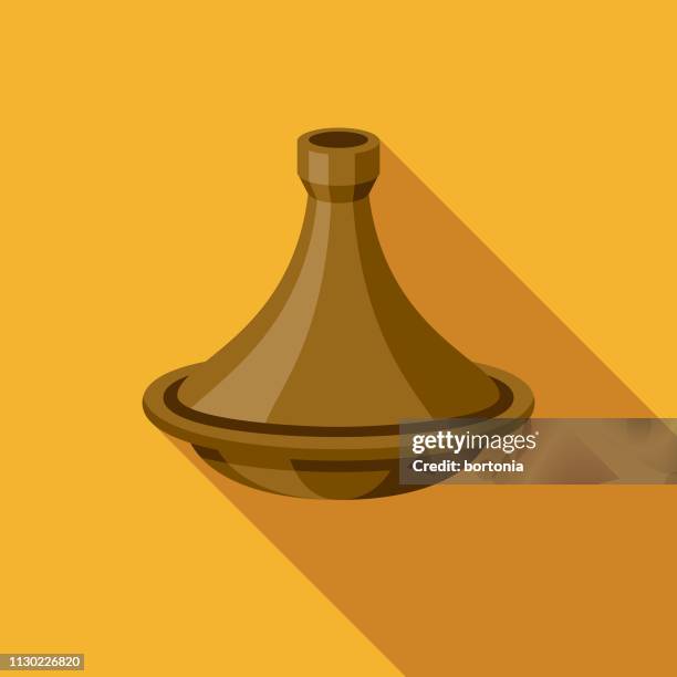 moroccan tajine icon - stew stock illustrations