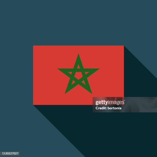moroccan flag icon - morocco stock illustrations