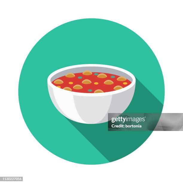harira (moroccan tomato chickpea soup) icon - moroccan food stock illustrations
