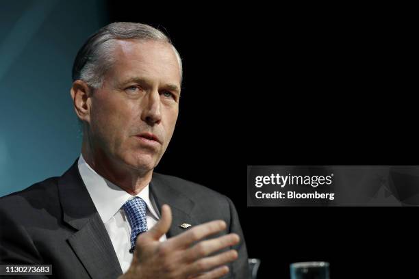 Jim Fitterling, chief executive officer of Dow Chemical Co., speaks during the 2019 CERAWeek by IHS Markit conference in Houston, Texas, U.S., on...