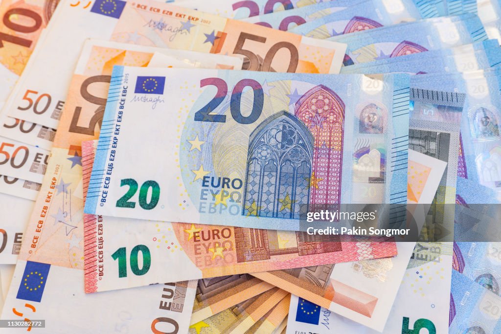 Euro banknotes