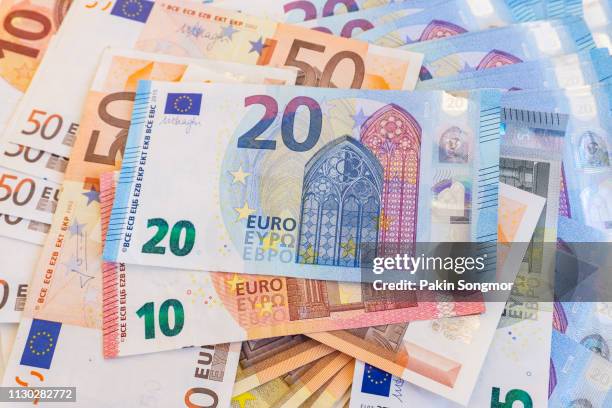 euro banknotes - nota da comunidade europeia - fotografias e filmes do acervo