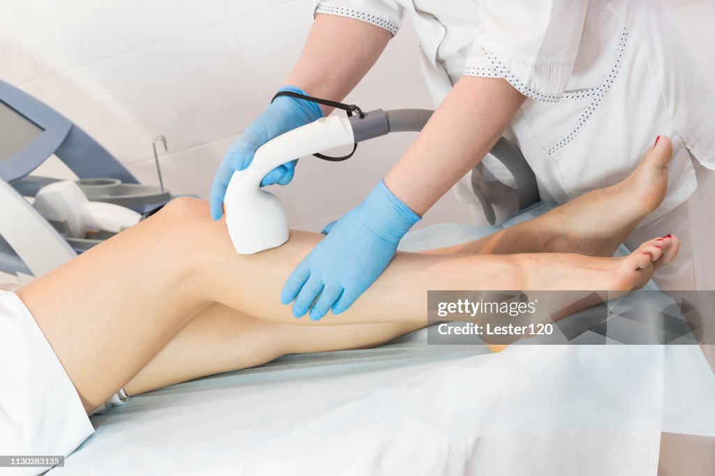 The process of laser depilation of female limbs