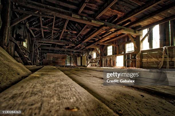 the old mill - abandoned barn stock pictures, royalty-free photos & images