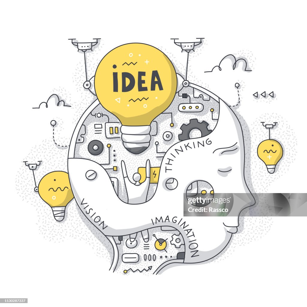 Develop An Idea Idea Thinking Process Doodle Concept High-Res Vector Graphic - Getty Images