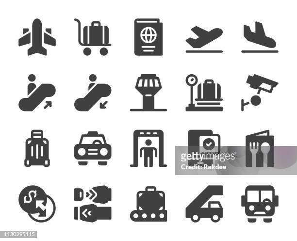 flughafen - symbole - trolley stock-grafiken, -clipart, -cartoons und -symbole