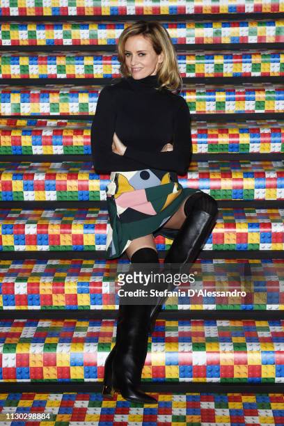 Justine Mattera attends a photocall for "The Lego Movie 2" at Odeon The Space on February 17, 2019 in Milan, Italy.