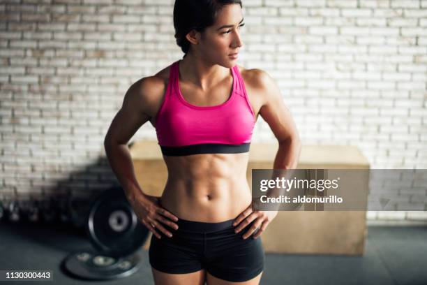 beautiful fit young woman - six pack stock pictures, royalty-free photos & images