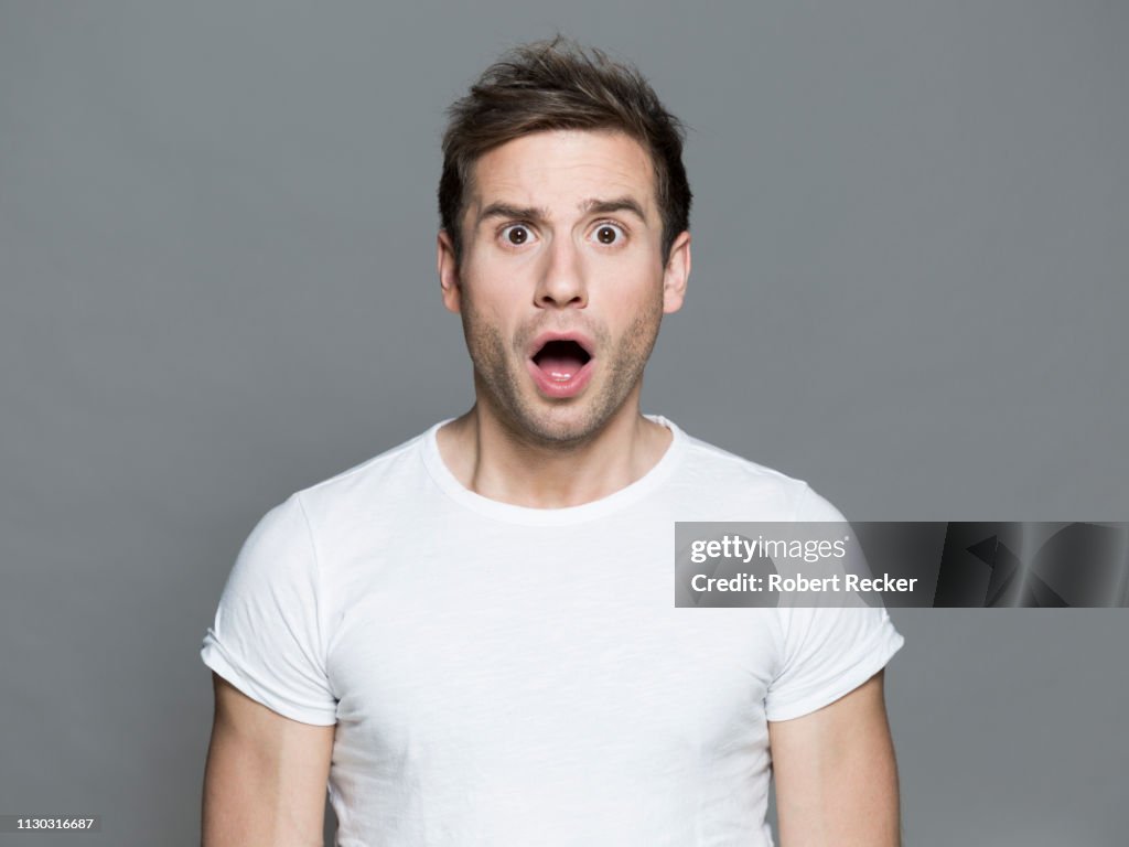 Appalled young man