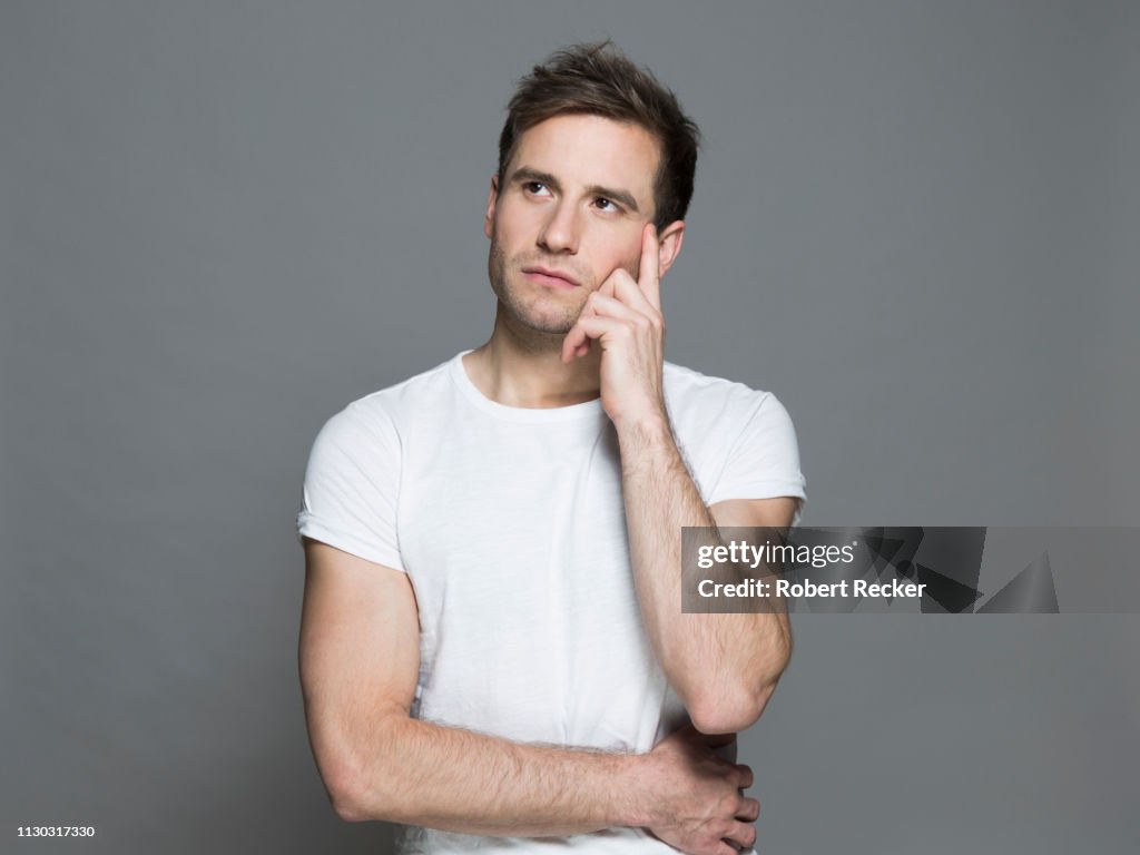 Young man thinking
