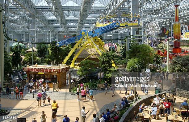 Shoppers visit Camp Snoopy at the Mall of America July 16, 2002 in Bloomington, Minnesota. The Mall of America is the largest shopping mall in the...