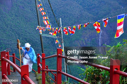 Islam Adams Step A Pilgrim Climbs Steps On Adams Peak High-Res Stock Photo - Getty Images