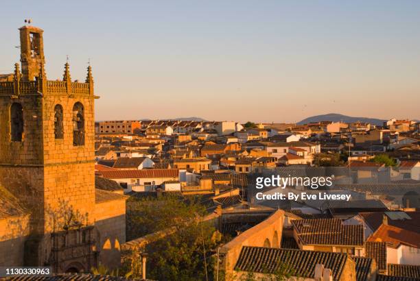 high-angle view of oropesa town - toledo province stock pictures, royalty-free photos & images