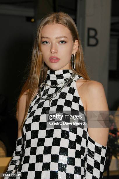 Jessica Alexander attends the Ashish show during London Fashion Week February 2019 at Ambika P3 on February 17, 2019 in London, England.