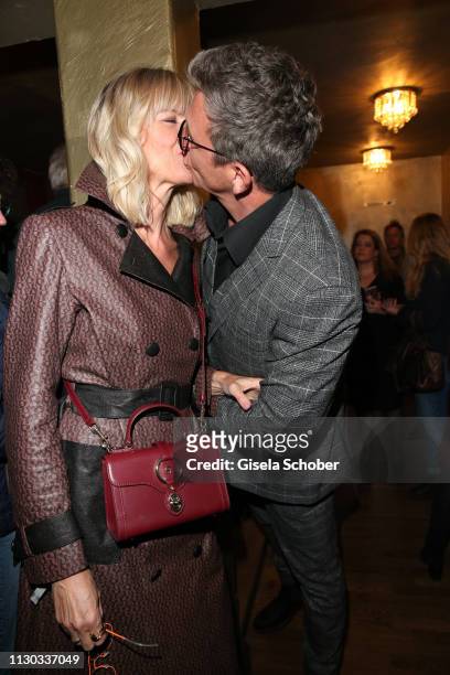Hans Sigl and his wife Susanne Sigl during the NdF after work press cocktail at Parkcafe on March 13, 2019 in Munich, Germany.
