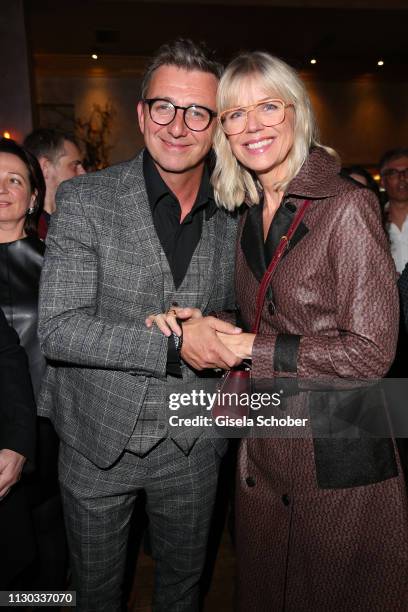 Hans Sigl and his wife Susanne Sigl during the NdF after work press cocktail at Parkcafe on March 13, 2019 in Munich, Germany.