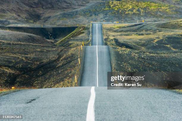 undulating road, south iceland - bumpy road stock pictures, royalty-free photos & images