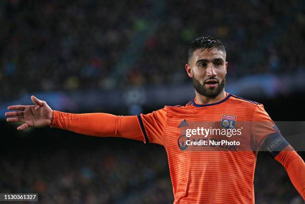 Nabil Fekir during the match between FC Barcelona and Olympique de Lyon, corresponding to the second leg of the round of 16 of the UEFA Champions...