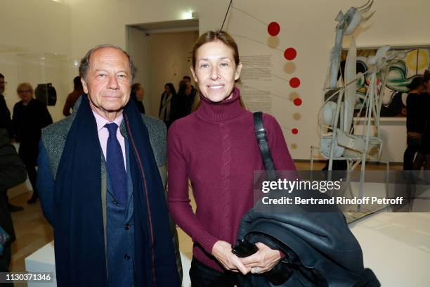Jean-Claude Meyer and his wife Nathalie Bloch-Laine attend "Calder-Picasso" Exhibition Preview at Musee national Picasso-Paris on February 17, 2019...