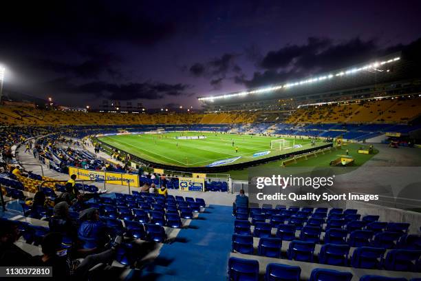 General view inside the stadium prior to the Liga 123 match between Las Palmas and Sporting de Gijon at Estadio Gran Canaria on February 17, 2019 in...