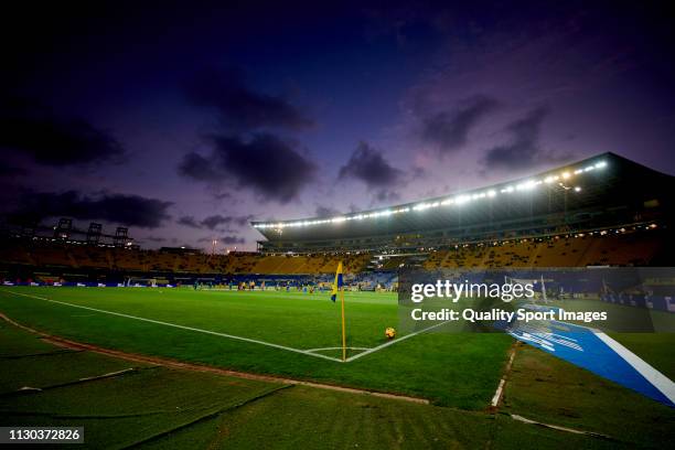 General view inside the stadium prior to the Liga 123 match between Las Palmas and Sporting de Gijon at Estadio Gran Canaria on February 17, 2019 in...