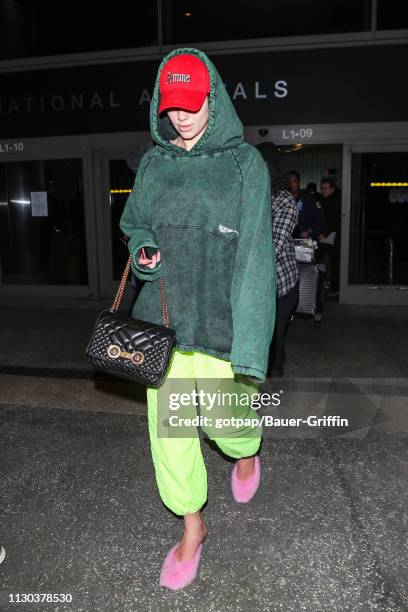 Dua Lipa is seen at Los Angeles International Airport on March 13, 2019 in Los Angeles, California.