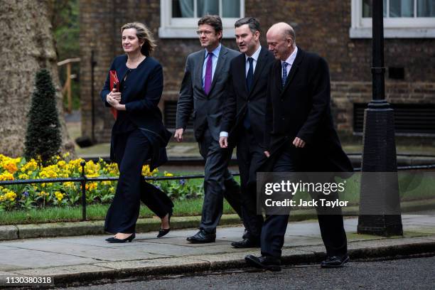 Work and Pensions Secretary Amber Rudd, Business Secretary Greg Clark, Lord Chancellor David Gauke and Transport Secretary Chris Grayling arrive at...