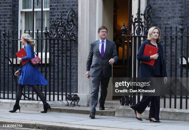 Secretary of State for Business, Energy and Industrial Strategy Greg Clark and Secretary of State for Work and Pensions Amber Rudd leave 10 Downing...