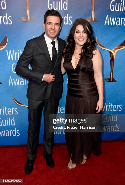 Ozzy Inguanzo and Dava Whisenant attend the 2019 Writers Guild Awards L.A. Ceremony at The Beverly Hilton Hotel on February 17, 2019 in Beverly...