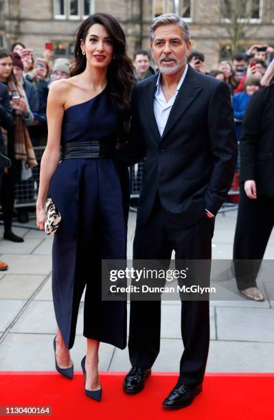 George and Amal Clooney attend the People’s Postcode Lottery Charity Gala at McEwan Hall on March 14, 2019 in Edinburgh, Scotland. The couple will be...