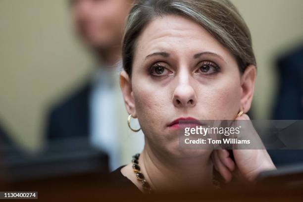 Rep. Katie Hill, D-Calif., is seen during a House Oversight and Reform Committee hearing in Rayburn Building to discuss preparations for the 2020...