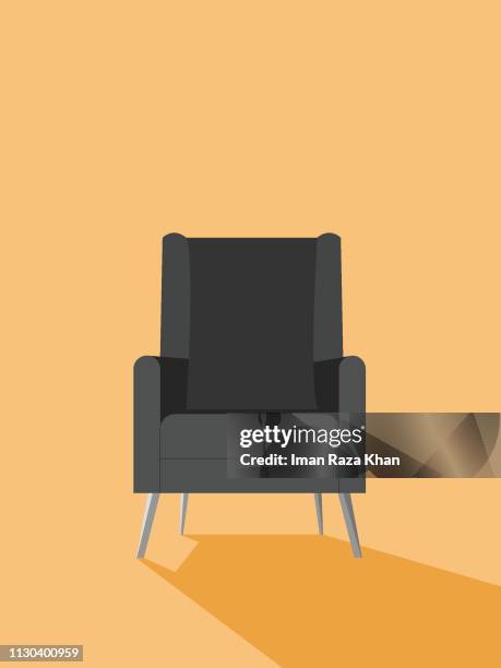 sofa illustration - yellow sofa stock illustrations