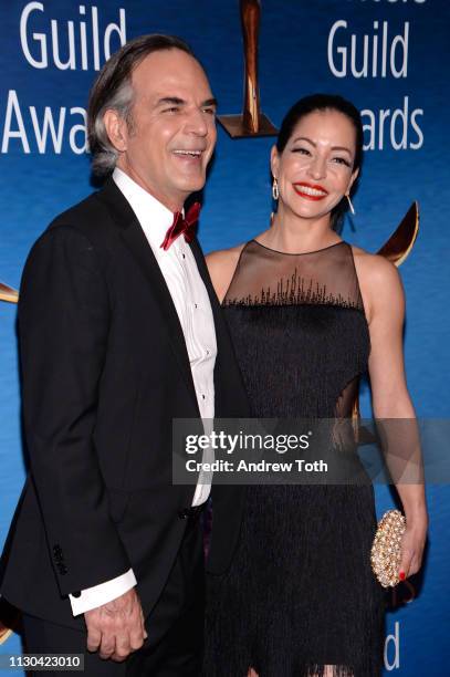 Vince Calandra and Emmanuelle Vaugier attend the 2019 Writers Guild Awards L.A. Ceremony at The Beverly Hilton Hotel on February 17, 2019 in Beverly...