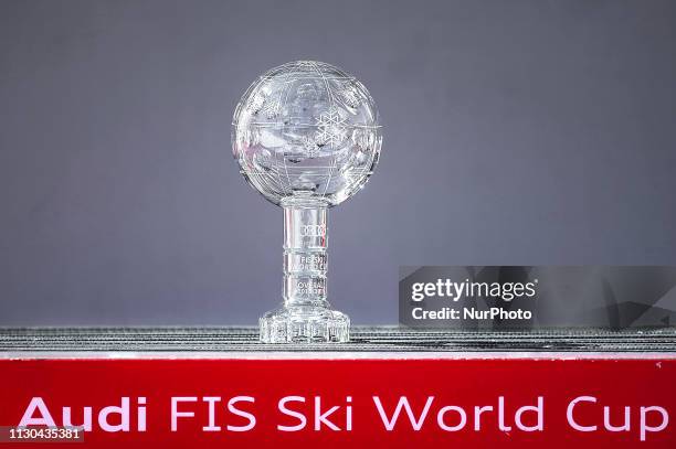 Cristal Globe trophy of Mens Super-G Audi FIS Ski World Cup, on March 14, 2019 in El Tarter, Andorra.