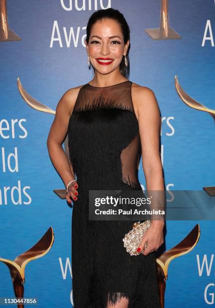 Actress Emmanuelle Vaugier attends the 2019 Writers Guild Awards L.A. Ceremony at The Beverly Hilton Hotel on February 17, 2019 in Beverly Hills,...