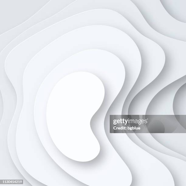 illustrations, cliparts, dessins animés et icônes de papier découpé le fond. formes d’onde abstrait gris - conception 3d dernier cri - topographie