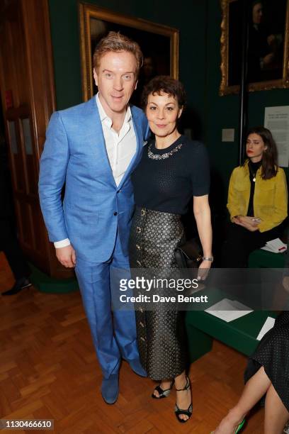 Damian Lewis and Helen McCrory attends the Erdem show during London Fashion Week February 2019 at National Portrait Gallery on February 18, 2019 in...