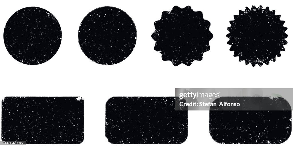 Grunge vector seal shapes