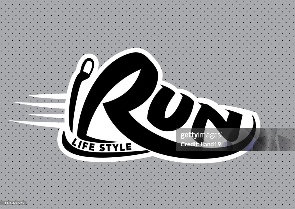 Run Lettering Drawing Run Lettering Emblem High-Res Vector Graphic - Getty Images