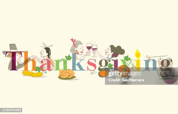 thanksgiving - día de fin de año stock illustrations