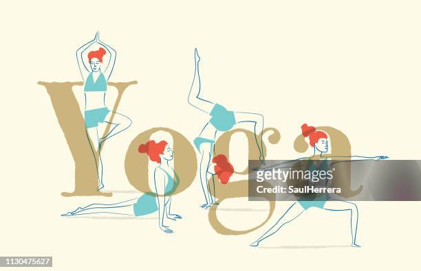 yoga - ejercicio físico stock-grafiken, -clipart, -cartoons und -symbole