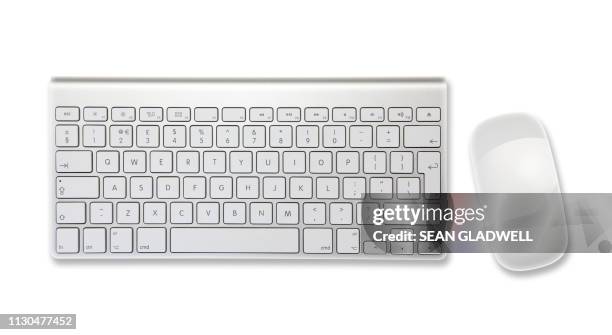 computer keyboard mouse white background - keypad stockfoto's en -beelden