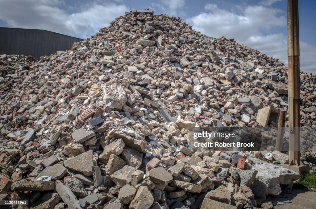 Pile of demolition rubble