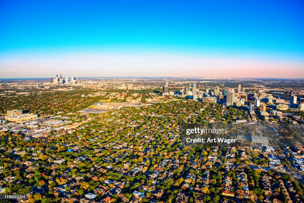 Weite Winkel Blick auf die U-Bahn-Zone von Houston