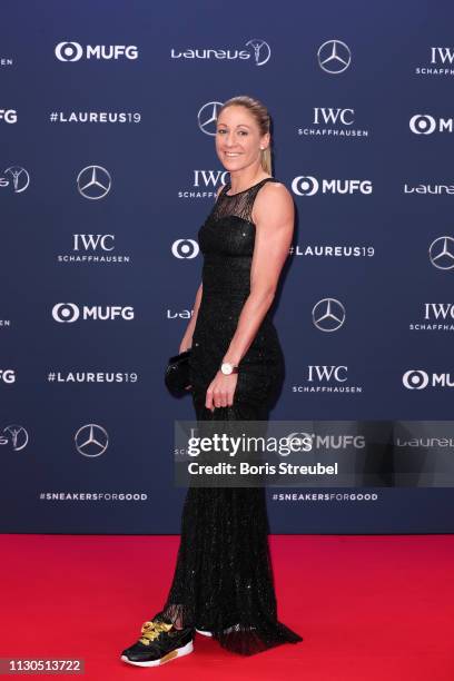 Laureus World Sportswoman of The Year 2019 Nominee Daniela Ryf arrives for the 2019 Laureus World Sports Awards on February 18, 2019 in Monaco,...